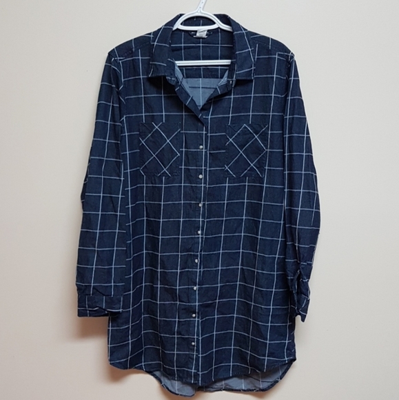 Urban Planet denim-like button down top - Picture 2 of 2